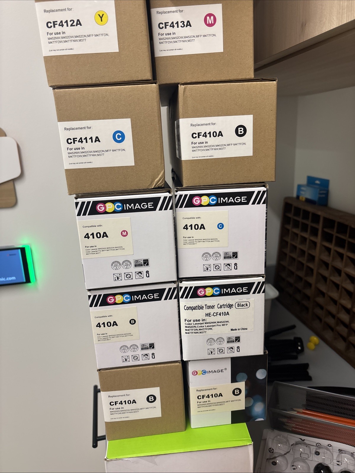 CF410A Black Compatible Toner Cartridge Replacement for HP  QTY 6