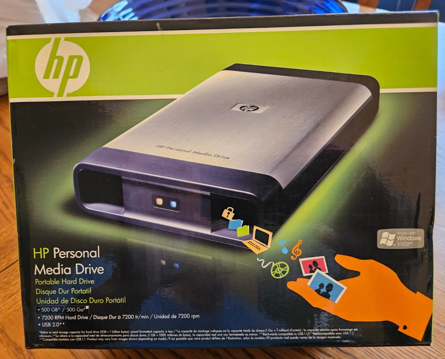 HP Personal Media Drive hd5000s 500GB 7200RPM USB 2.0 RF863AA NEW SEALED