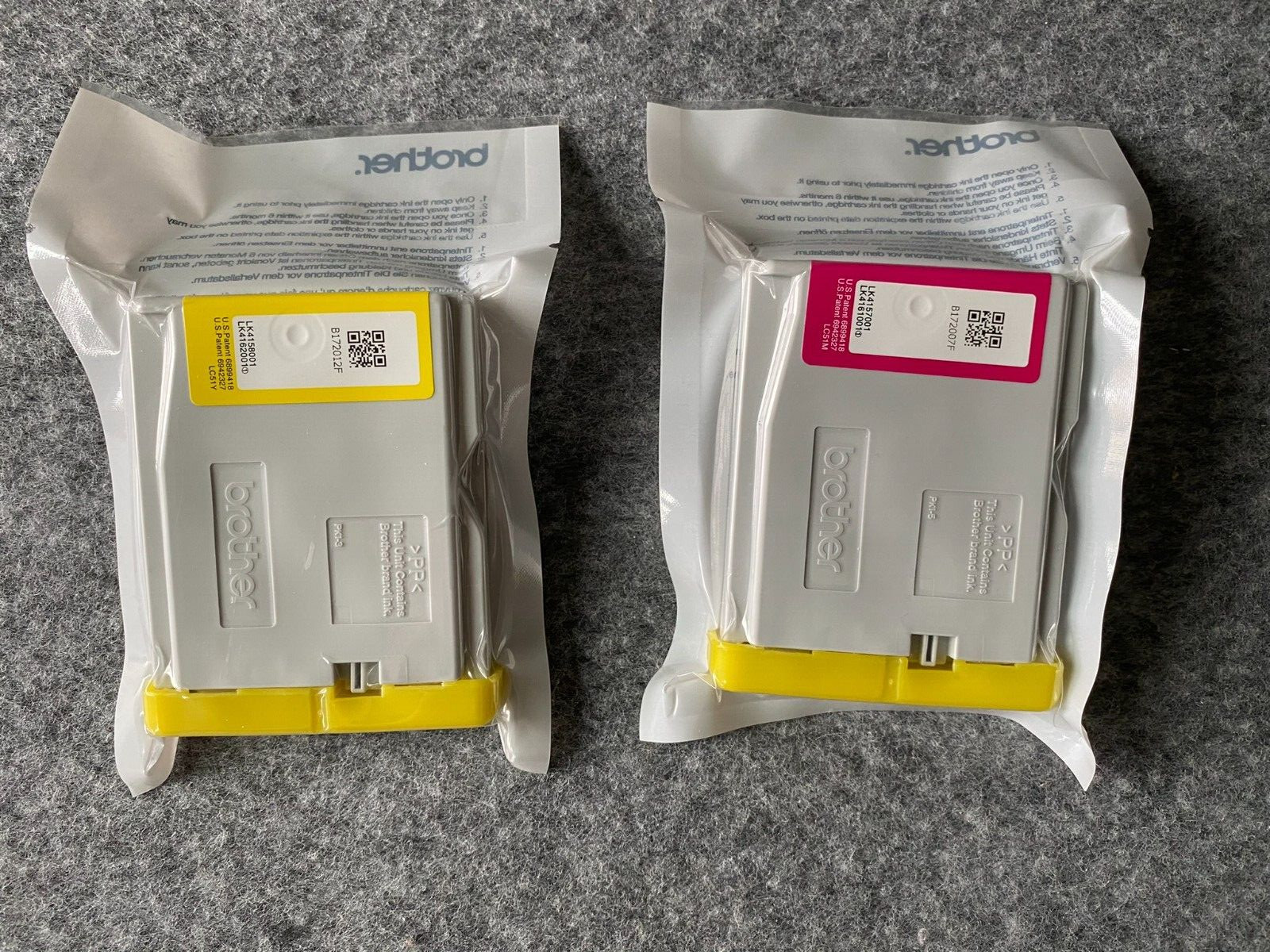 Lot of Brother Ink Cartridges - LK4158001 LK4156001 Yellow & Magenta NEW Sealed