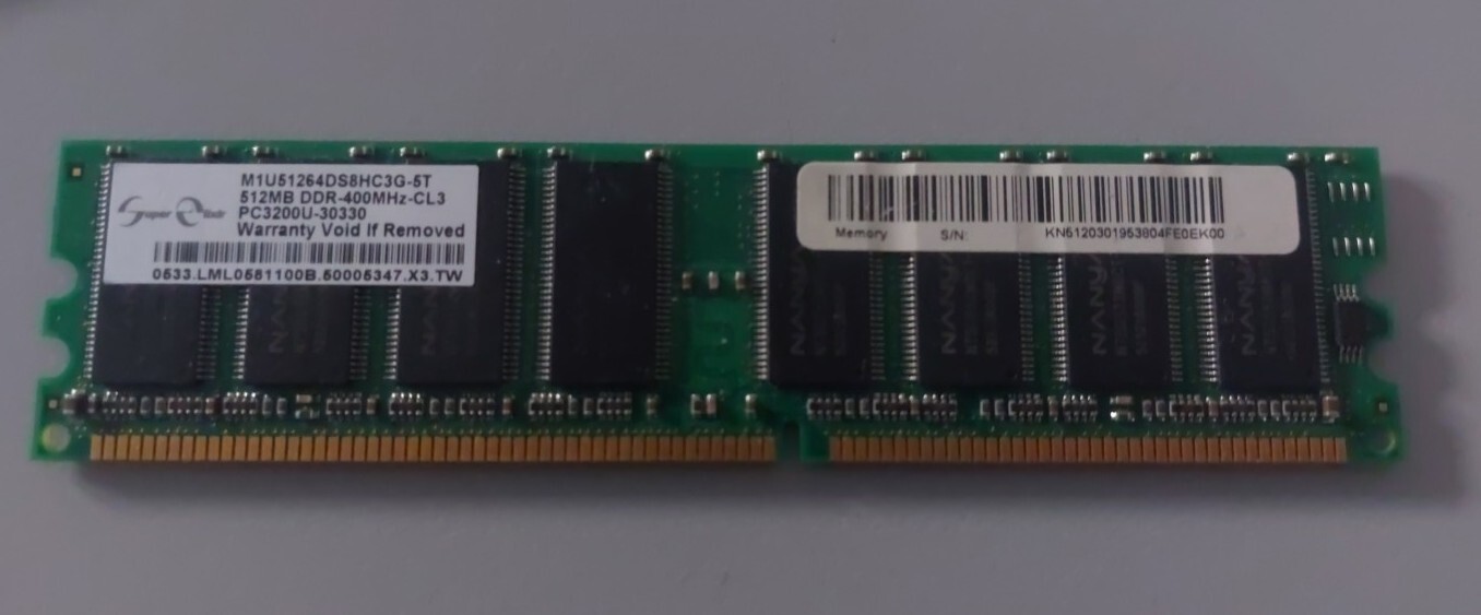 Super Elixir 512MB DDR-400MhZ-CL3 PC3200U-30331 RAM Memory