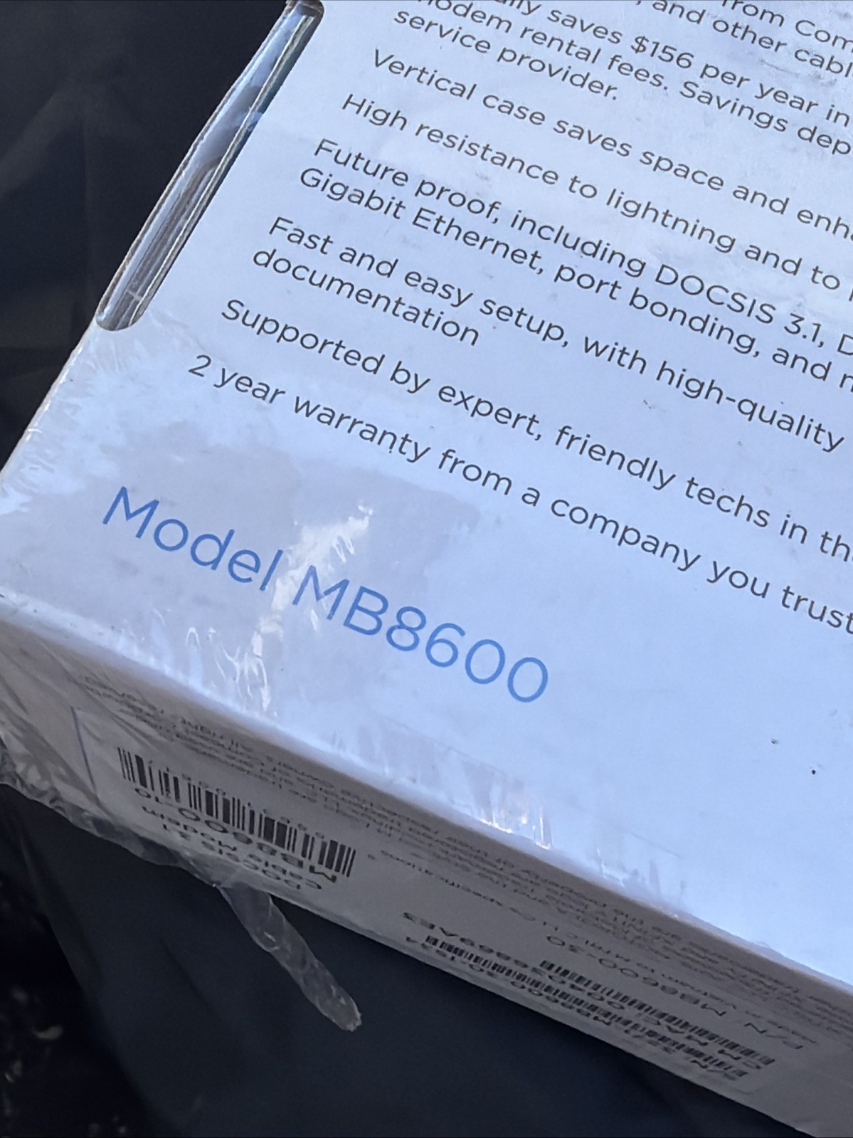 Motorola MB8600 DOCSIS 3.1 Cable Modem 6000 Mbps 1x RJ-45 Black Xfinity No Box