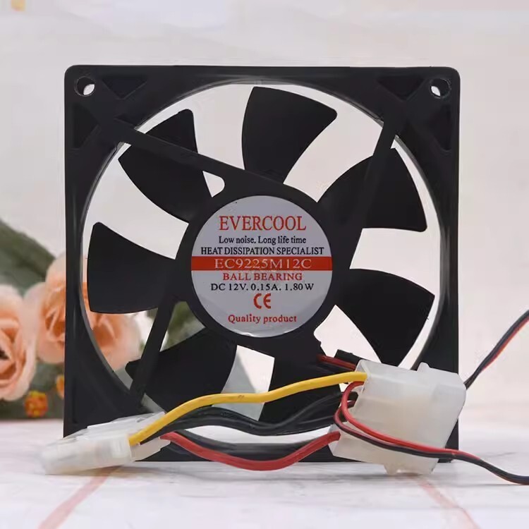 EVERCOOL EC9225M12C 9025 DC12V 0.15A 9CM Silent Cooling Fan