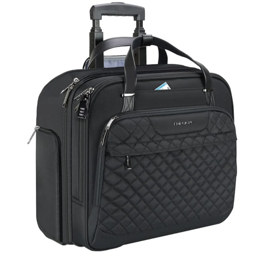 EMPSIGN Premium Laptop Telescoping Handle Briefcase w/ Wheels Fits Up To 15.6"