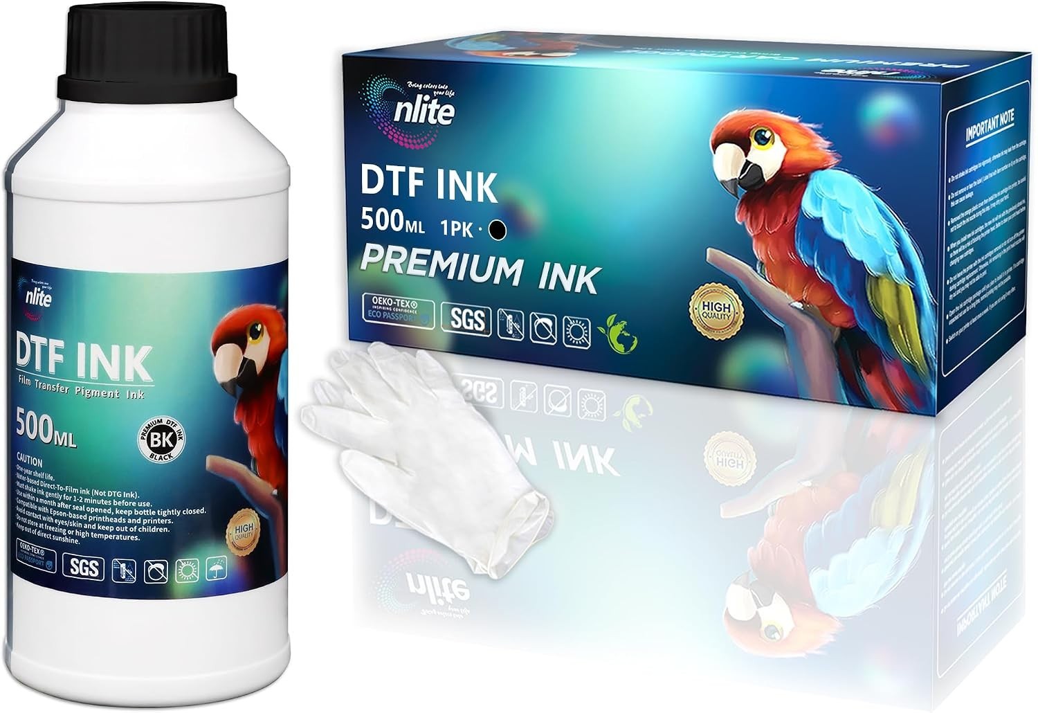 Enlite Premium DTF Magenta and black Ink for DTF Heat Transfer Film Printing 286
