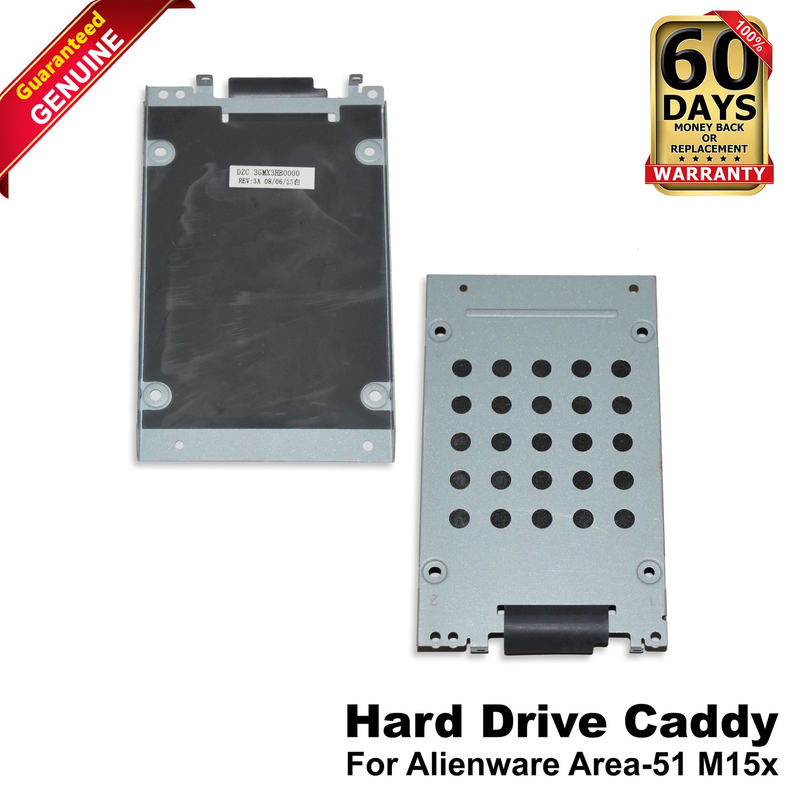 Lot of 2 Alienware Area-51 M15x Internal Hard Drive Caddy Silver 3GMX3HB0000
