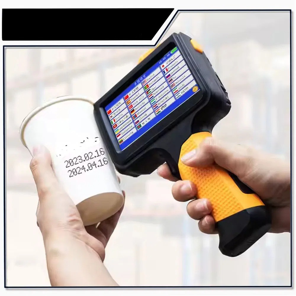 Compact Handheld Inkjet Printer with Fast Dry Solvent Ink for Dates