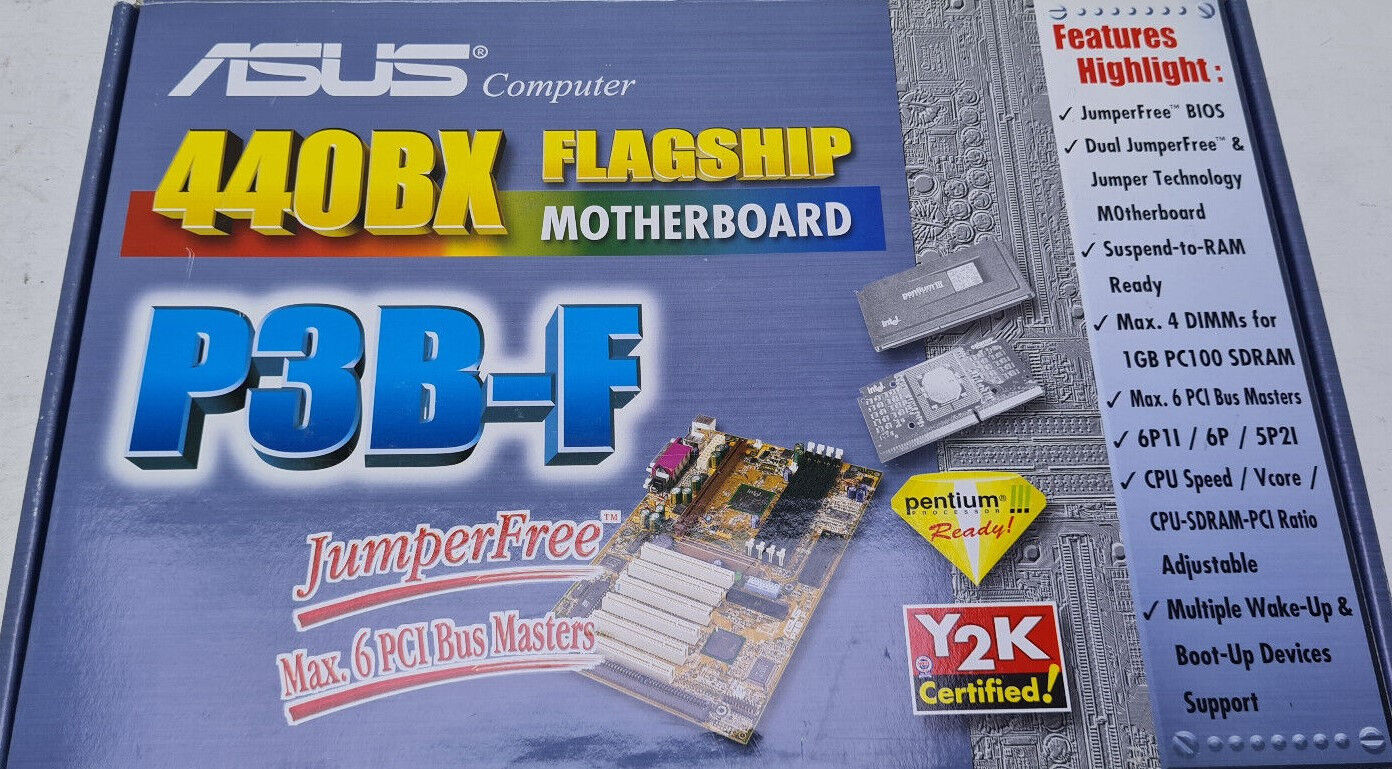 Flagship ASUS P3B-F Motherboard Rev 1.03 (440BX) CPU, 256 MB + BONUS