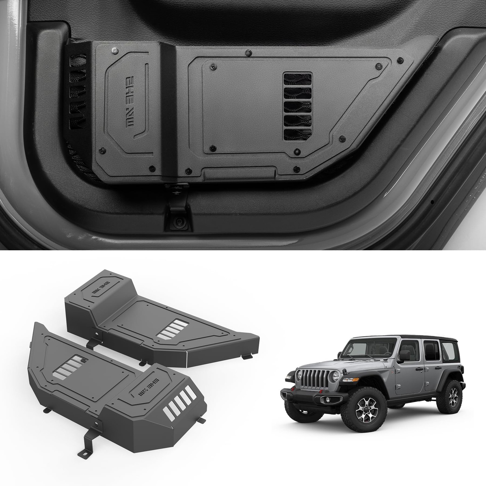 Metal Rear Door Pocket Storage with Cup Holder with Jeep Wrangler JL JLU 4XE(...