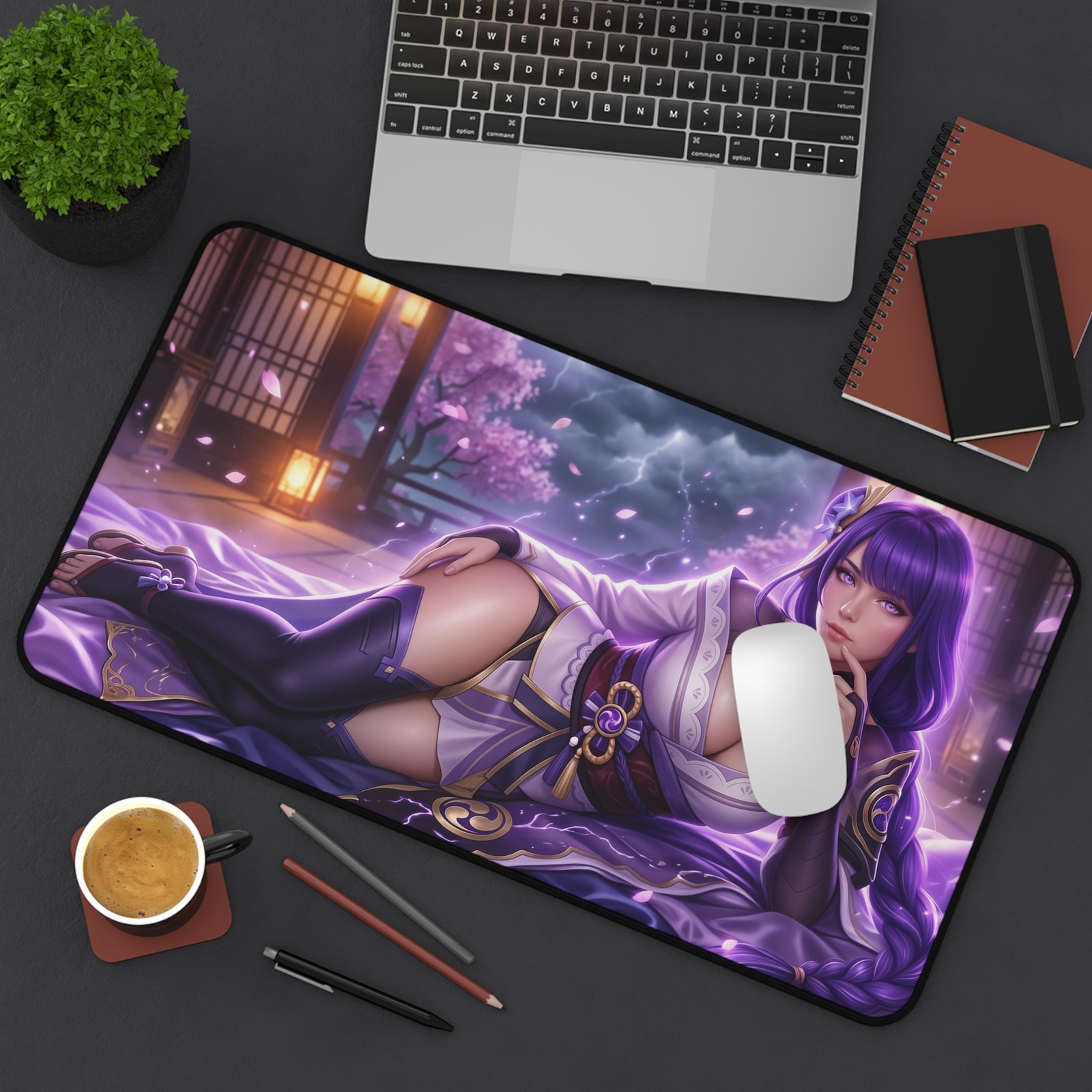 Genshin Impact Mouse Pad, Raiden Shogun Desk Mat, XXL