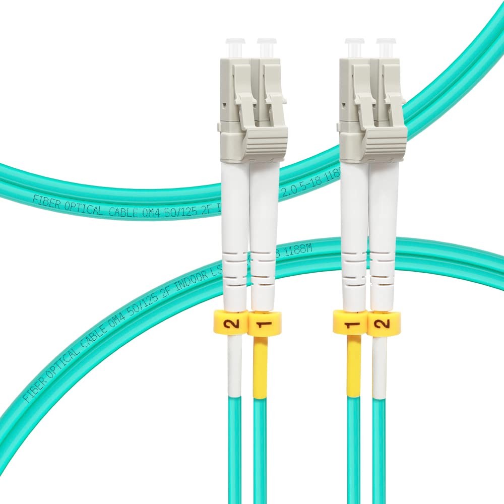 - OM4 Fiber Patch Cable, 0.5M/1.6ft LC to LC Multimode Duplex 50/125um LSZH 4...