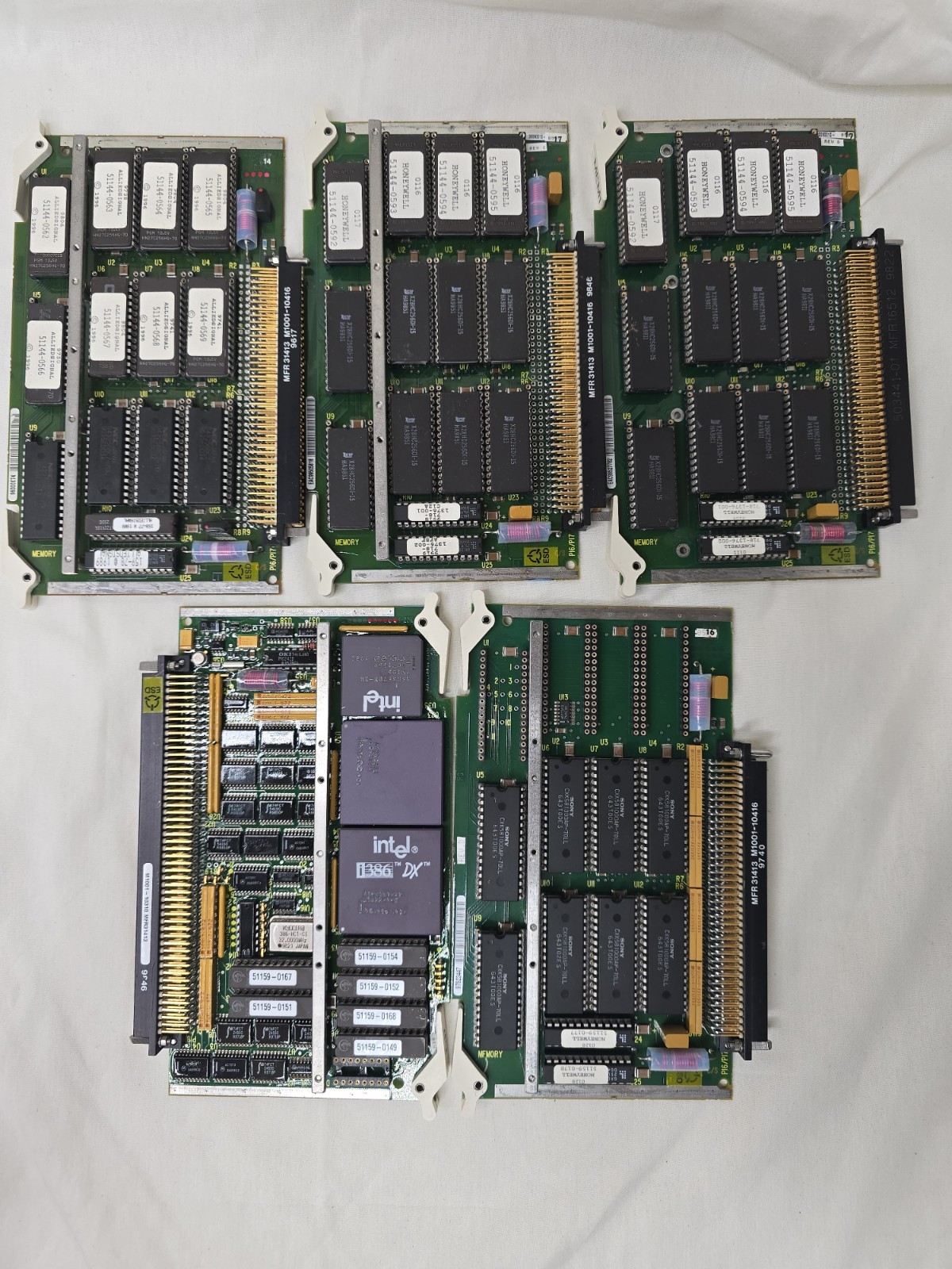 Lot Of 5 Vintage Honeywell Aviation Modules Rare Collection 009-90010-0005 i386