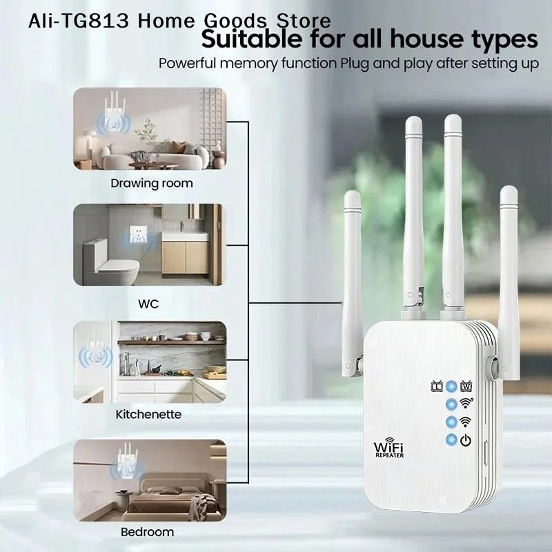 300Mbps WiFi Repeater Wireless Signal Booster Long Range Network Router Extender