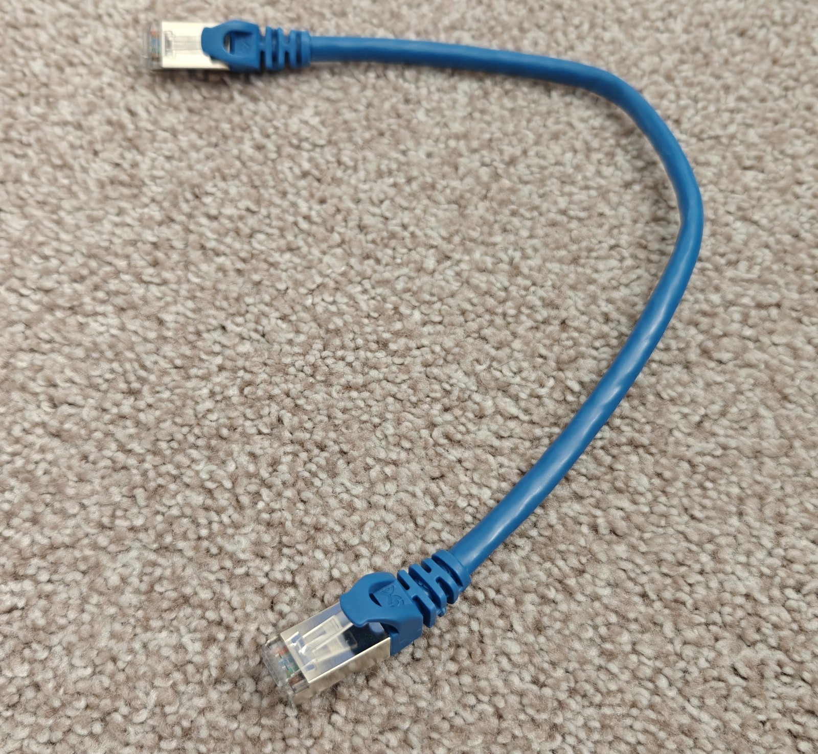Cable Matters 10Gbps Snagless Shielded Cat 6A Ethernet Cable, 1Ft, Blue, S/FTP