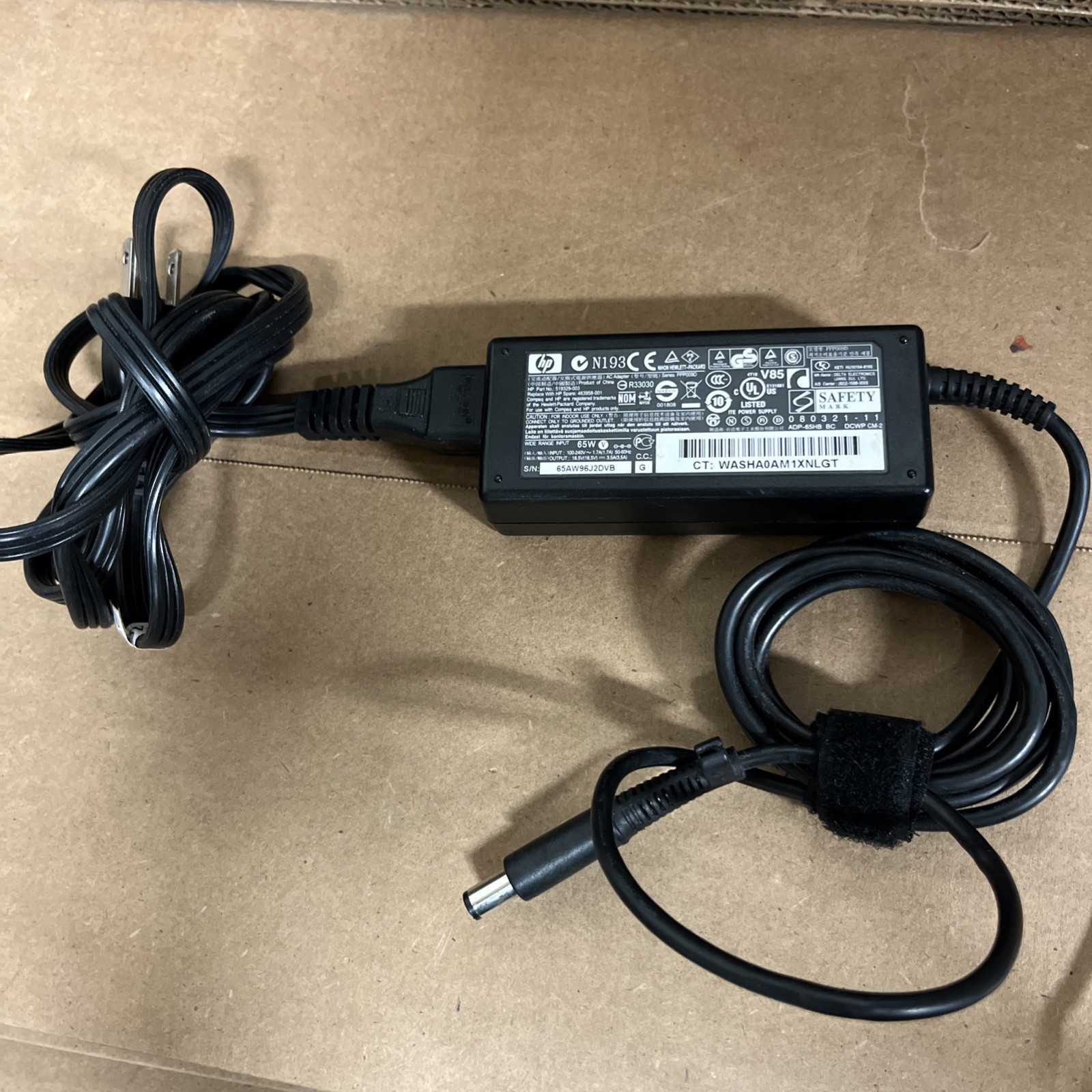 HP 519329-003 65W AC Power Adapter PPP009D Laptop Charger 19.5V | 463958-001