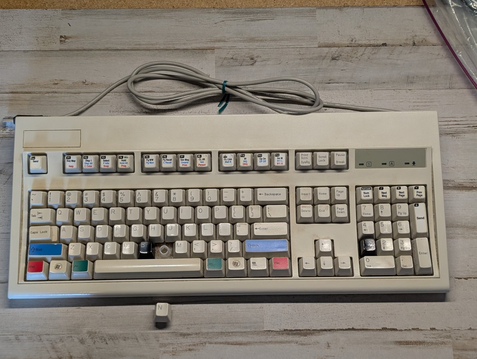 Key Tronic E03600U1 Keyboard USB Beige Specialty Keycaps Dispatch *DETACHED KEY*