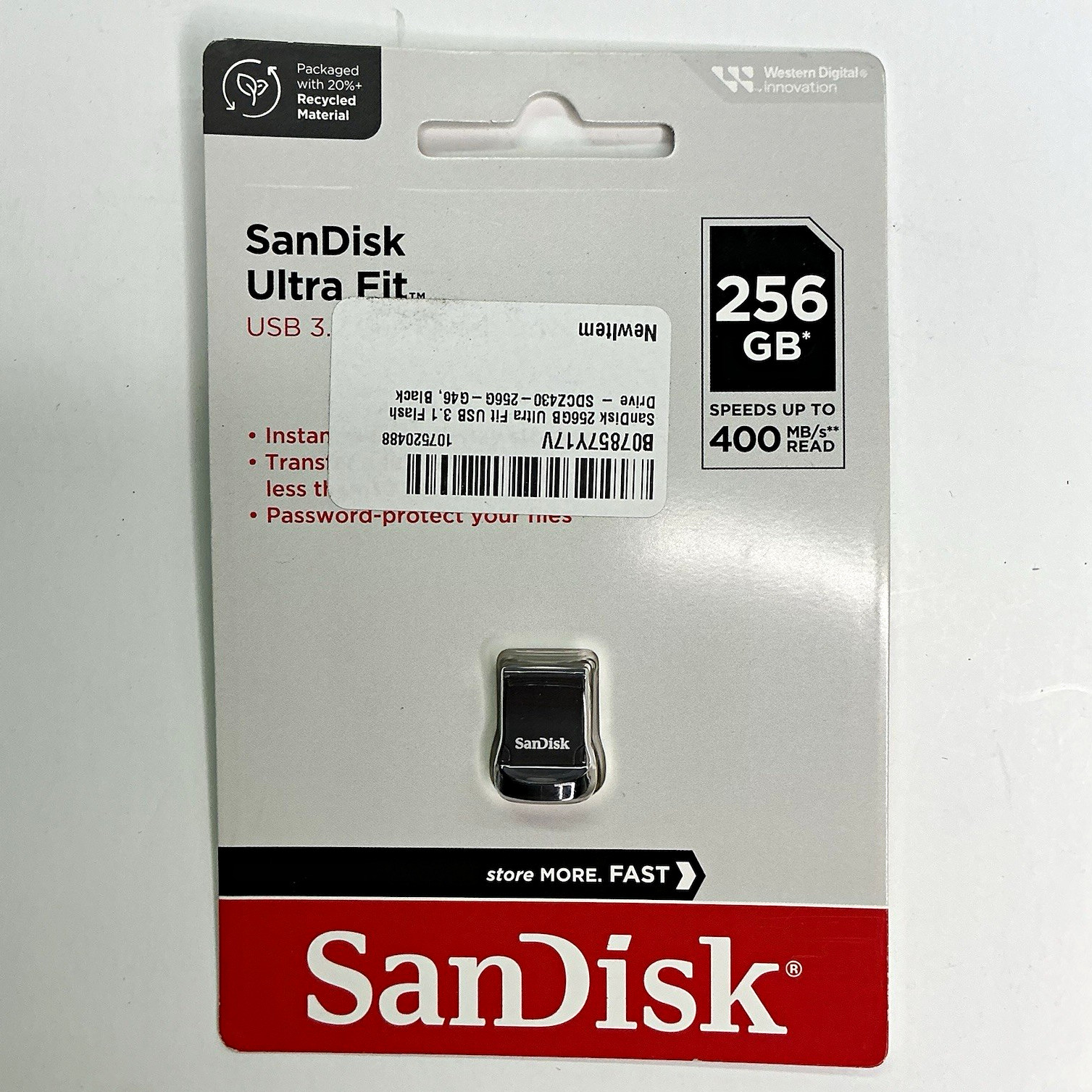 SanDisk Ultra Fit 256GB USB 3.2 Gen 1 Flash Drive 400MB/s SDCZ430-256G-G46