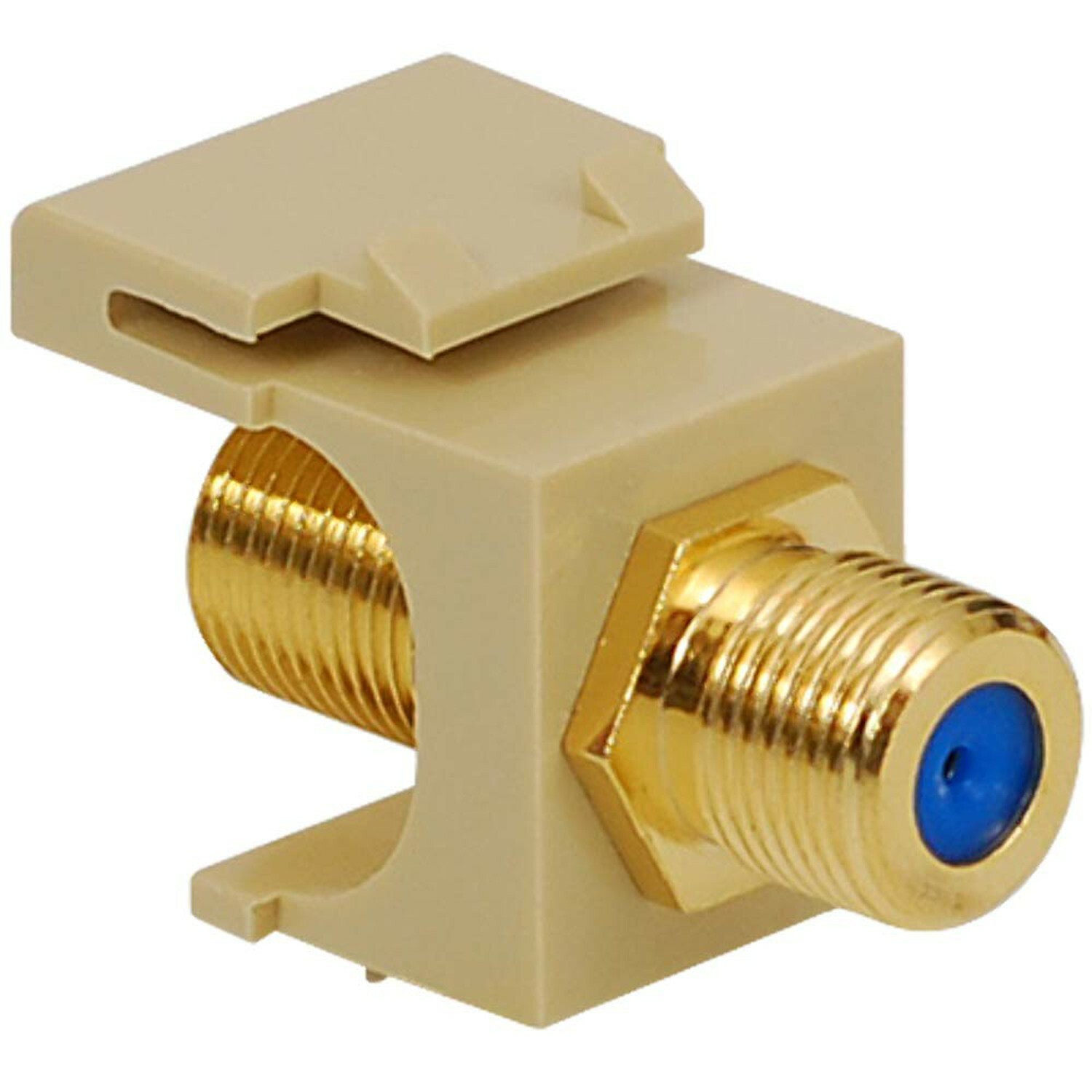 ICC F-Type Modular Jack in HD Style, 3 GHz Gold Plated, Ivory