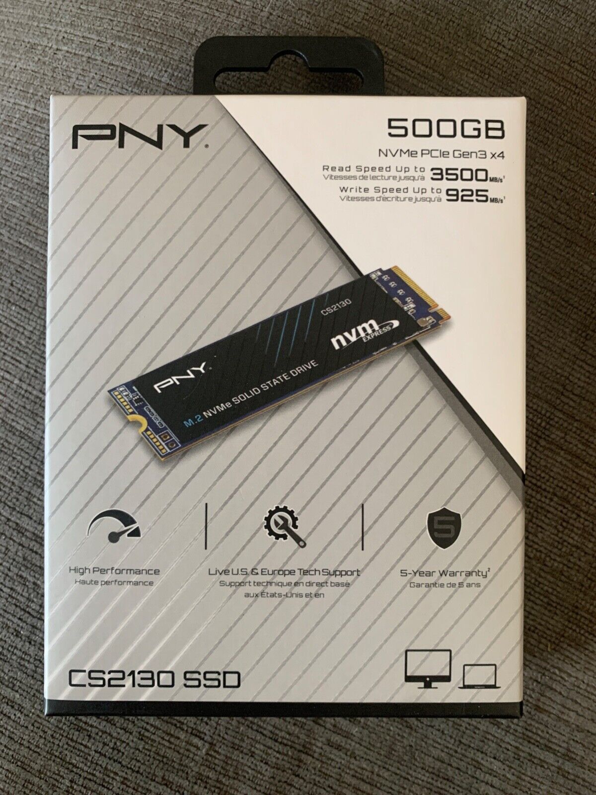 PNY CS2130 NVMe 500GB M.2 Internal SSD (M280CS2130-500-RB)