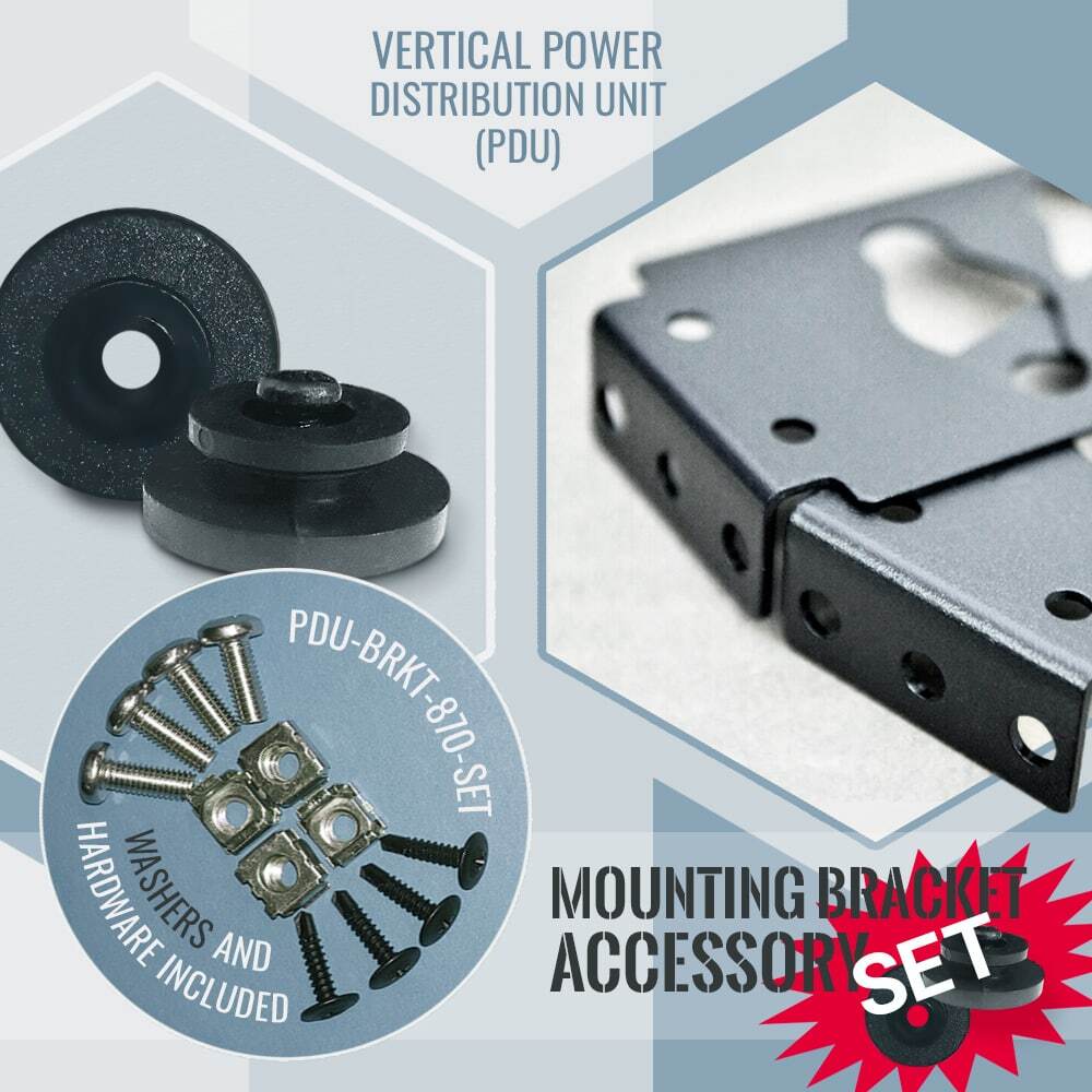 Vertical PDU Mounting (2) Brackets PDU-BRKT-870-SET (hardware+washers)