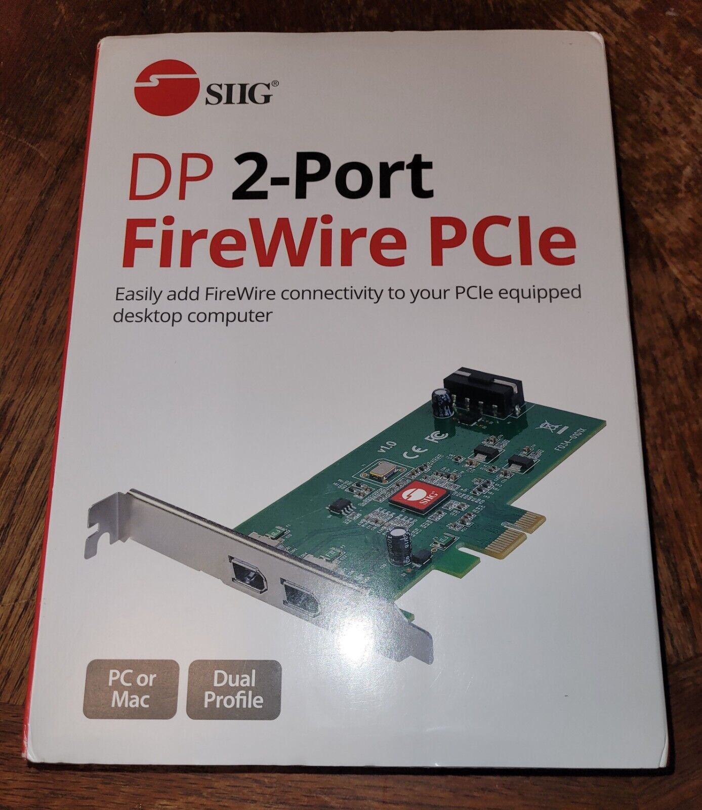 SIIG Dual Profile 2-Port FireWire PCIe Adapter, NEW Open Box