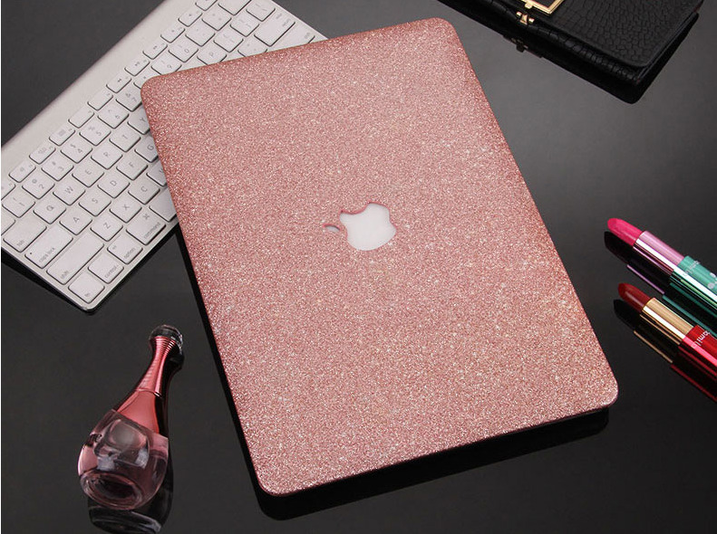 PU Leather Bling Shiny Glitter Hard Case Cover for MacBook Air 13 A2179 A2337 M1