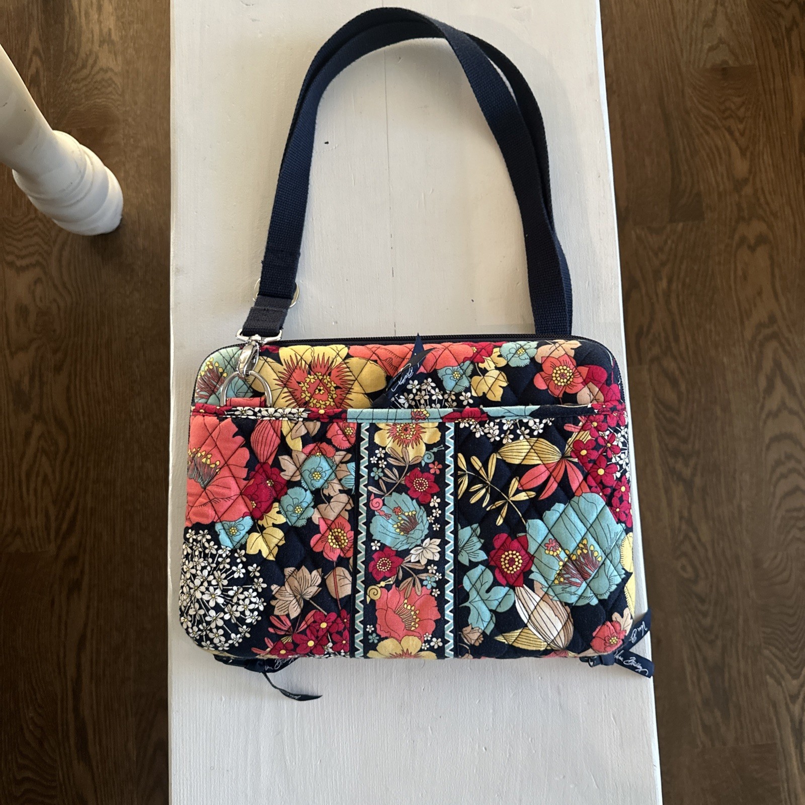 Vera Bradley Bag Mini Laptop Case Multicolor Floral Happy Snails Boho 80s