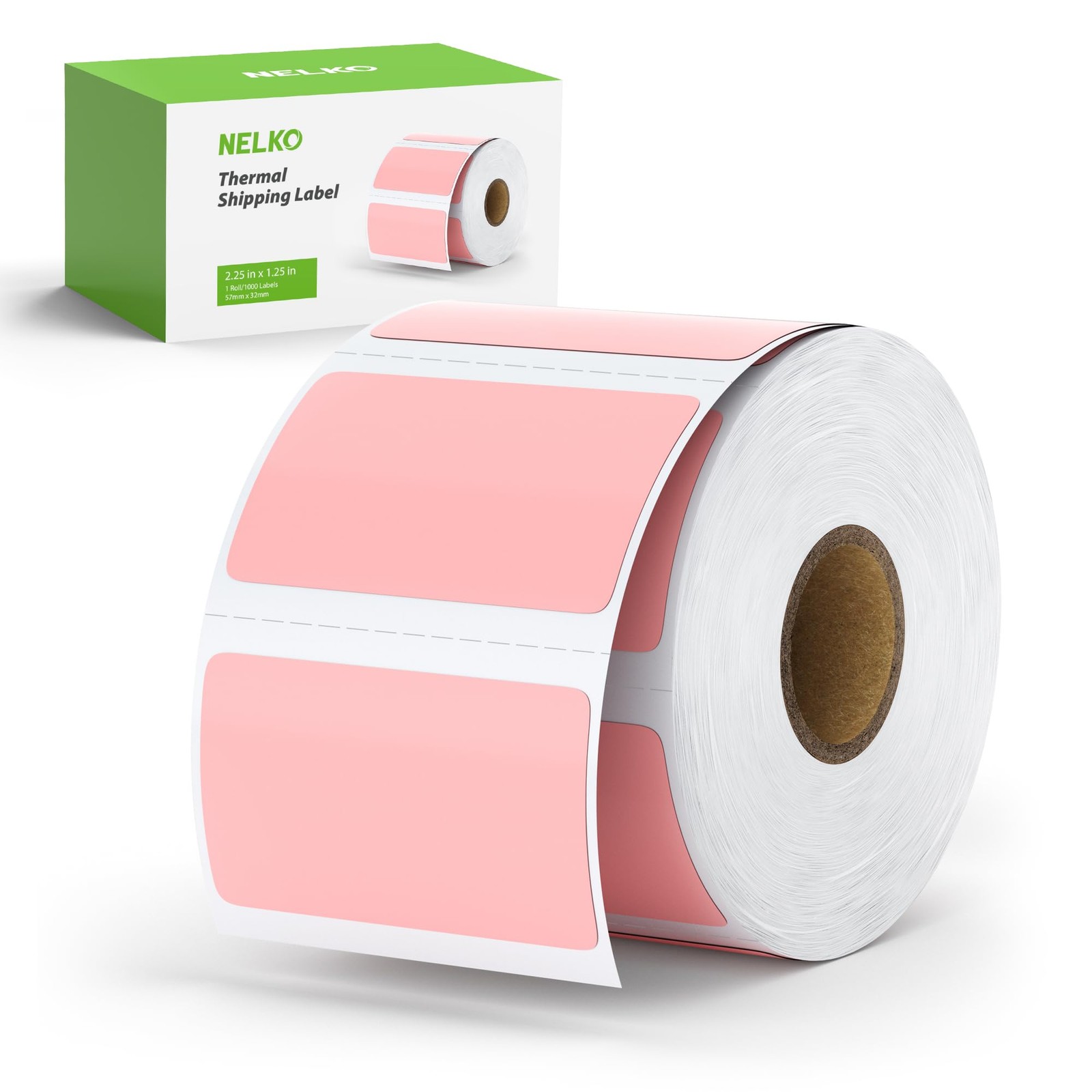 Nelko 2.25x1.25 Pink Thermal Labels 1000 Rolls Compatible with PL70E Printer