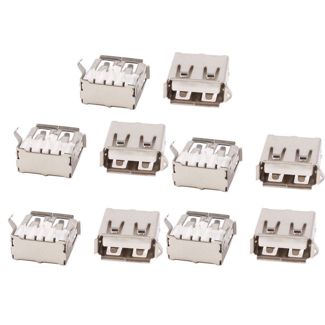 10pcs Right Angle 4 Pins DIP PCB Mount USB A Female Jack Solder Connector
