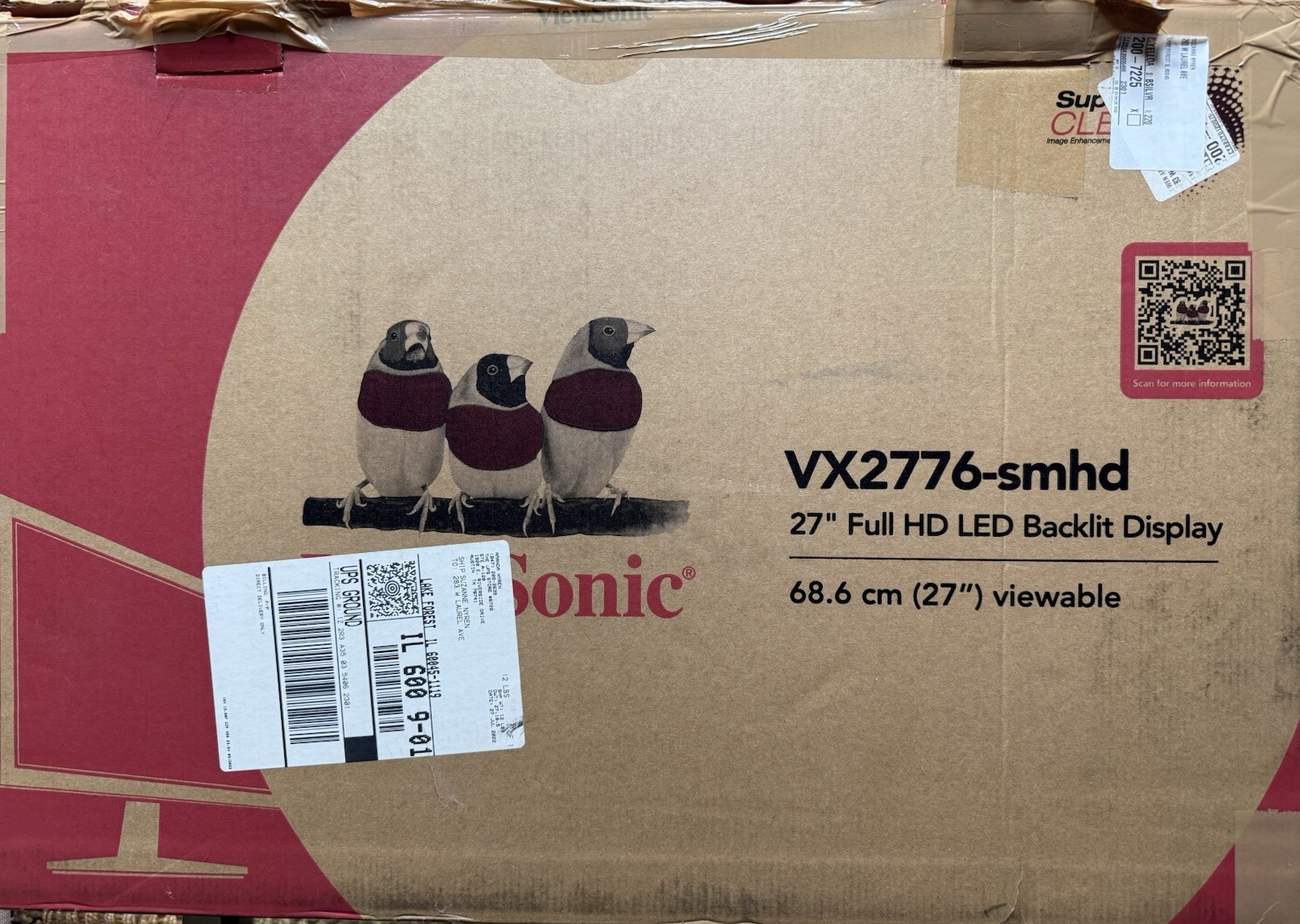 NEW UNUSED MONITOR NIB ViewSonic VX2776-SMHD 27in 1080p Widescreen LED IPS
