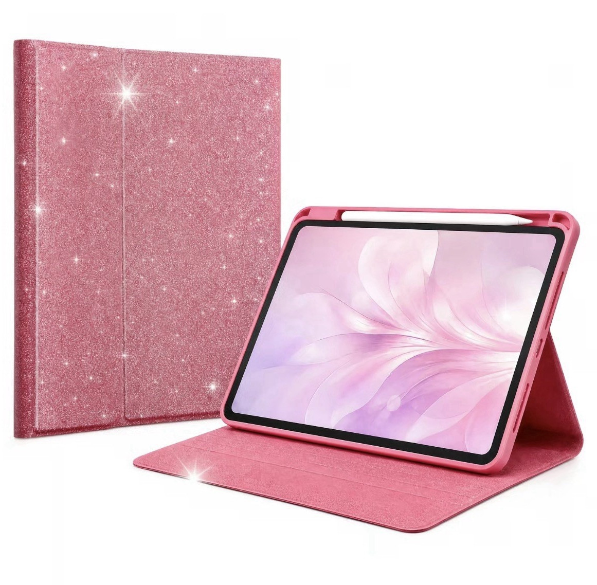 Pink TPU Folding Folio Case for Apple iPad Magnetic Slim Auto Sleep/Wake