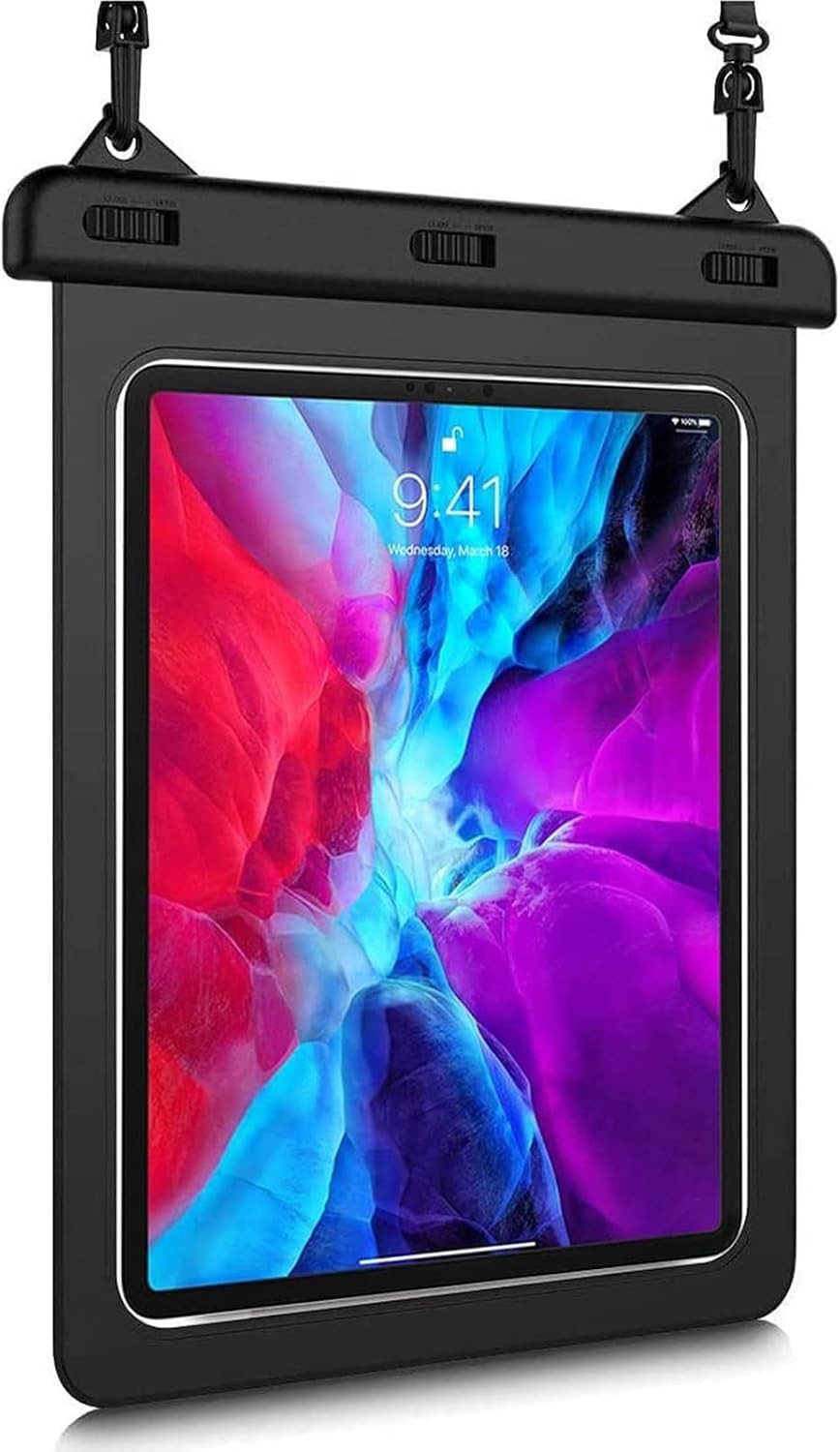 Universal Tablet Waterproof Case Dry Pouch Fits Devices Upto 12.9 Inch