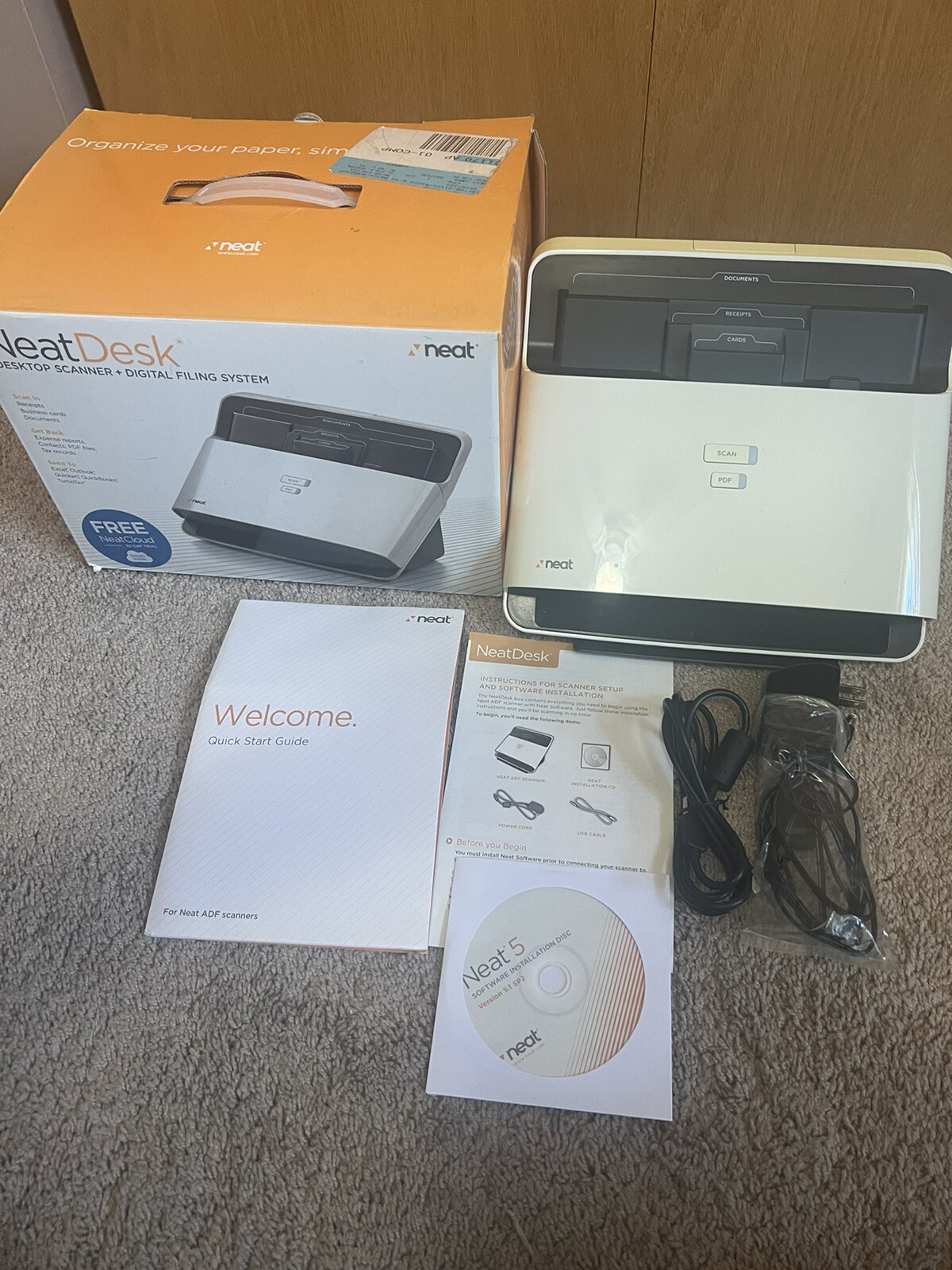 Neat Desk Desktop Scanner & Digital Filing System With Box CD Product Key Etc