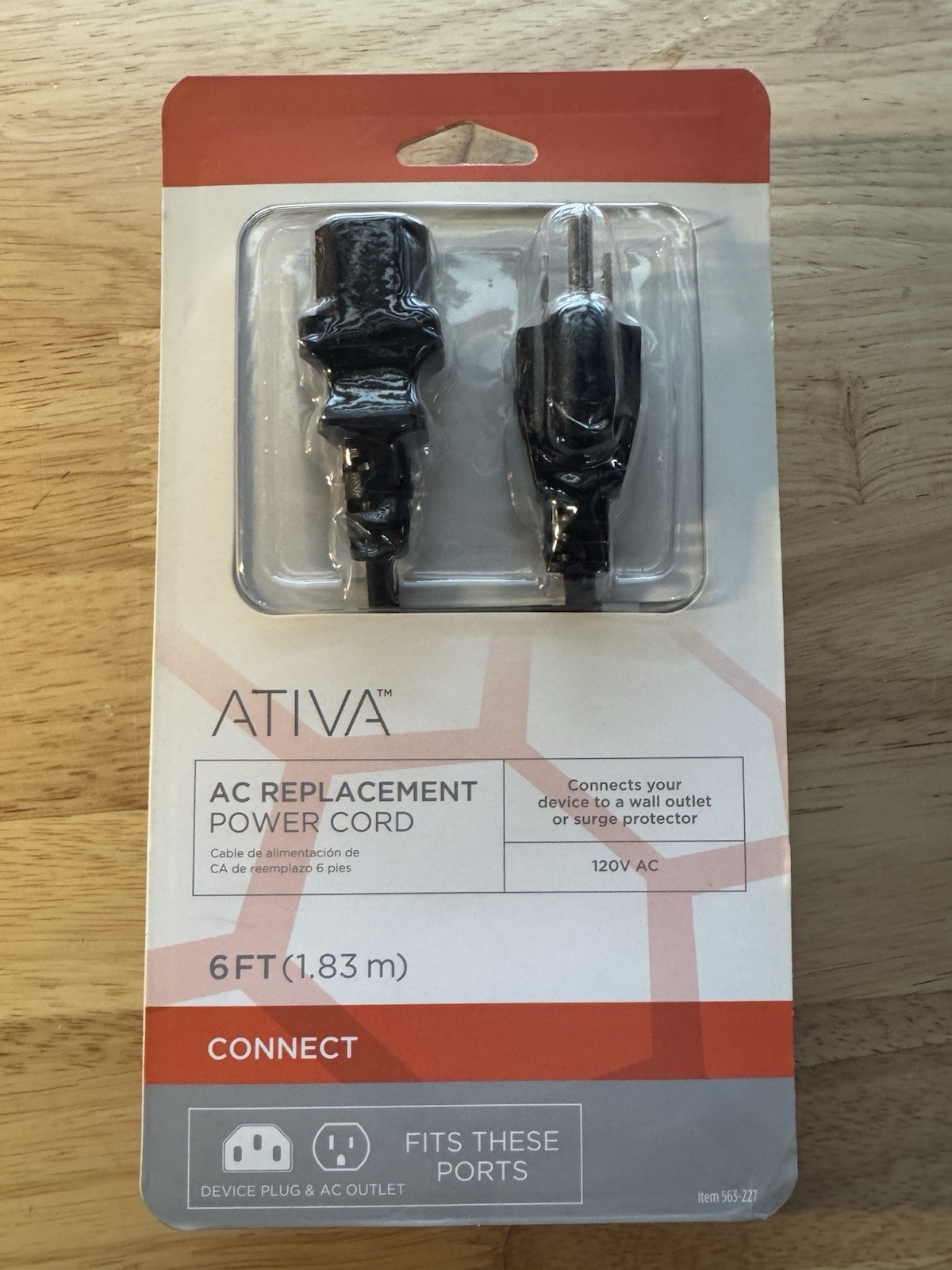Ativa 6FT AC Replacement Power Cord 3 Prong Computer Monitor Printer New