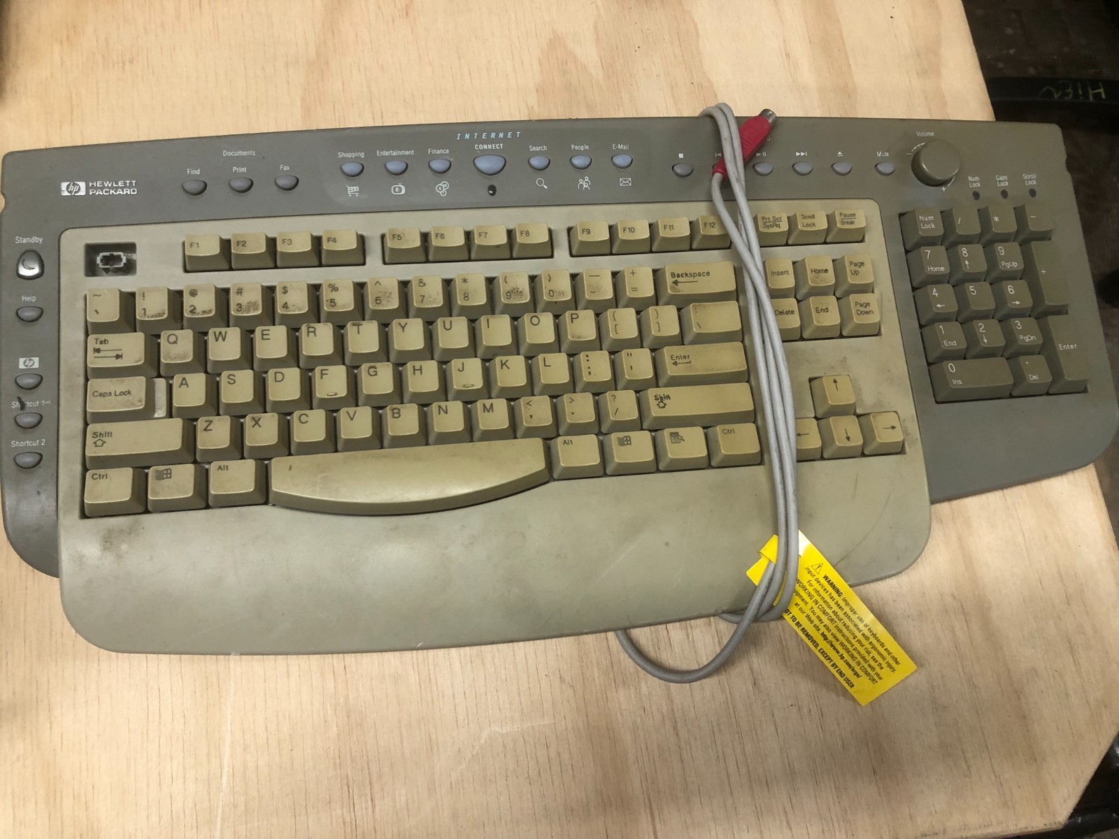 Vintage HP Hewlett Packard SK-2506 Multimedia Wired Keyboard PS/2 P/N 5183-9980