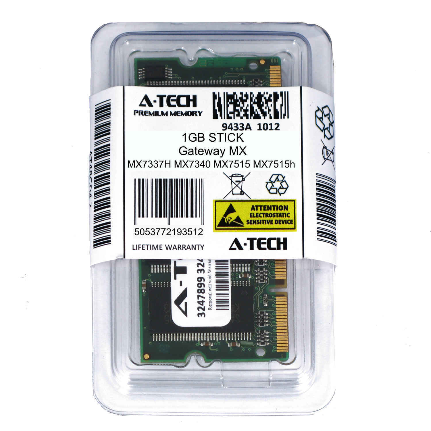 1GB SODIMM Gateway MX7337H MX7340 MX7515 MX7515h MX7517j PC3200 Ram Memory