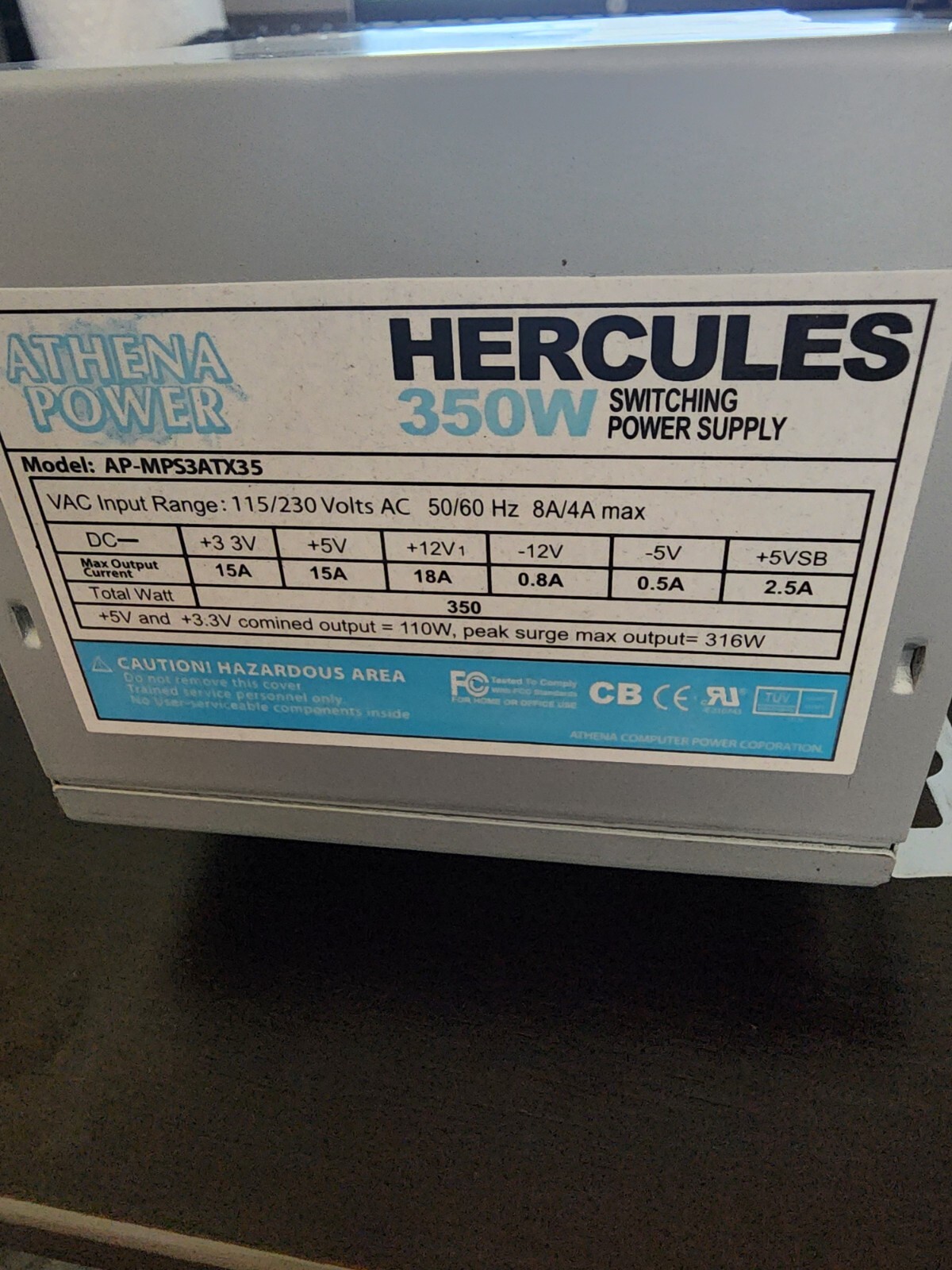 Athena Hercules switching  power supply 350W