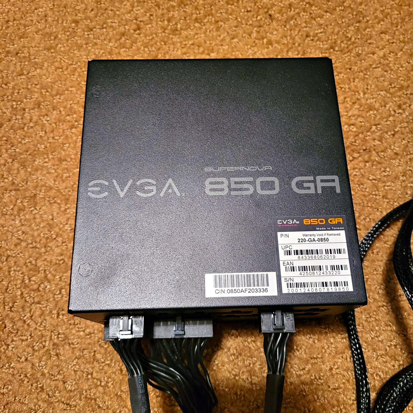 EVGA Supernova Gold 850 GA 850W AT PC Power Supply w/ cables
