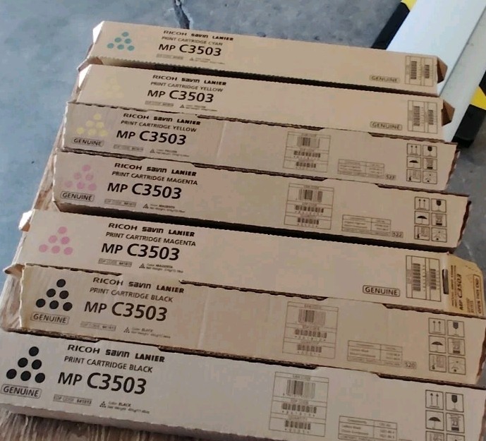 Lot of 7 Ricoh Savin Lanier MP C3503 KYMC Toner 841813 841814 841815 841816 -New