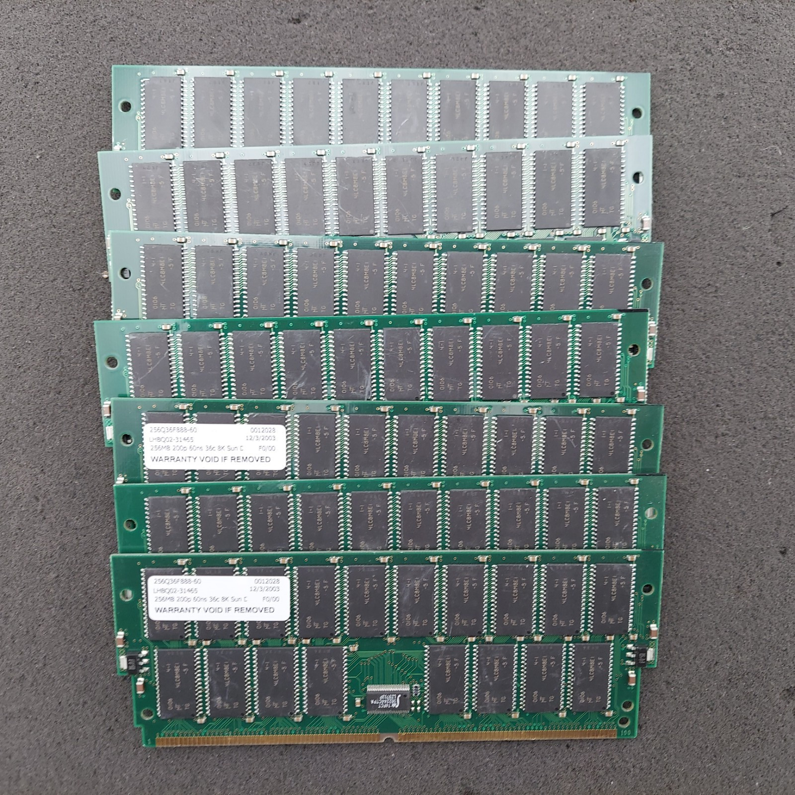 LOT OF 7 X7005A Memory Kit 256MB 501-6056
