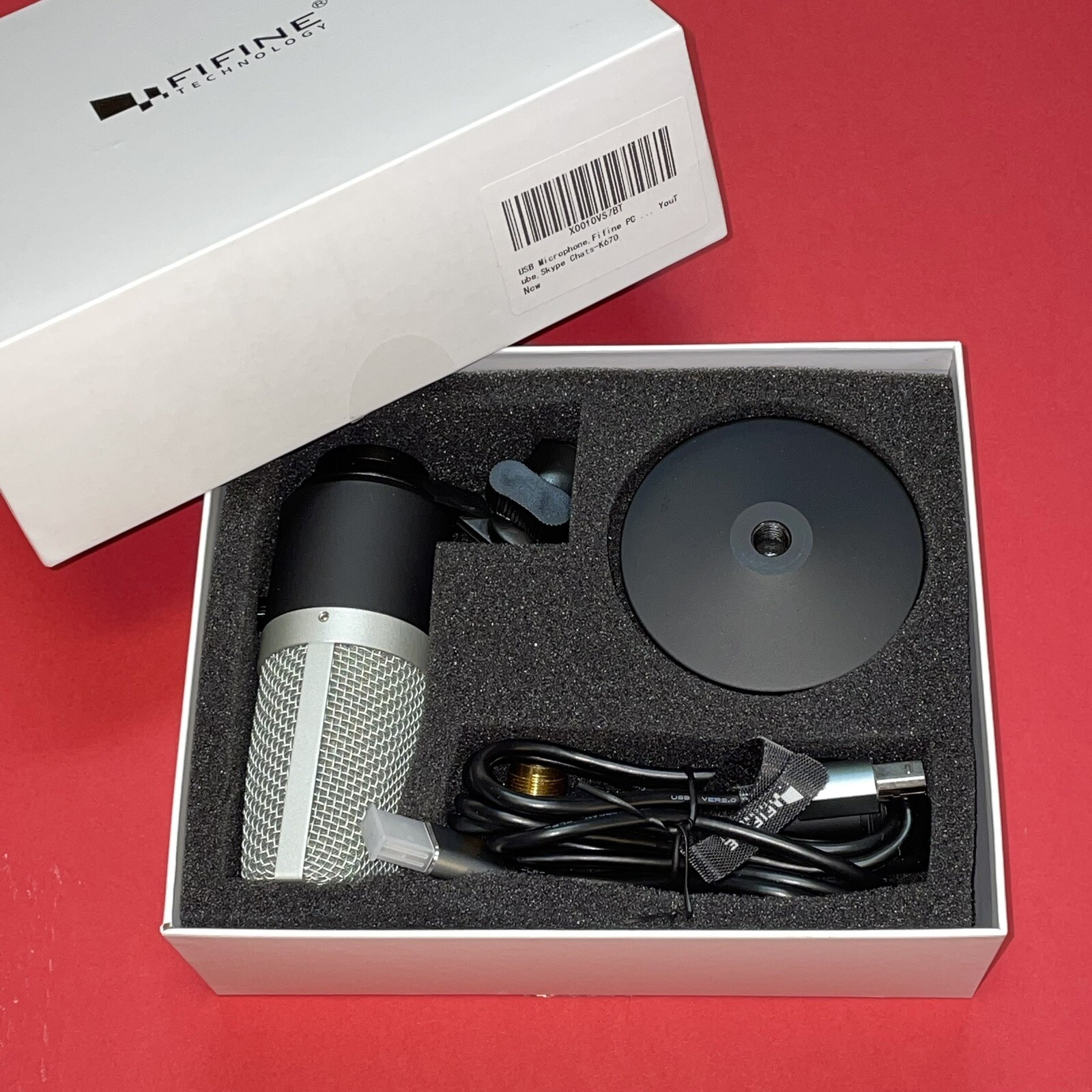 Fifine Technologies PC Microphone. Silver/Black.  New/Open Box