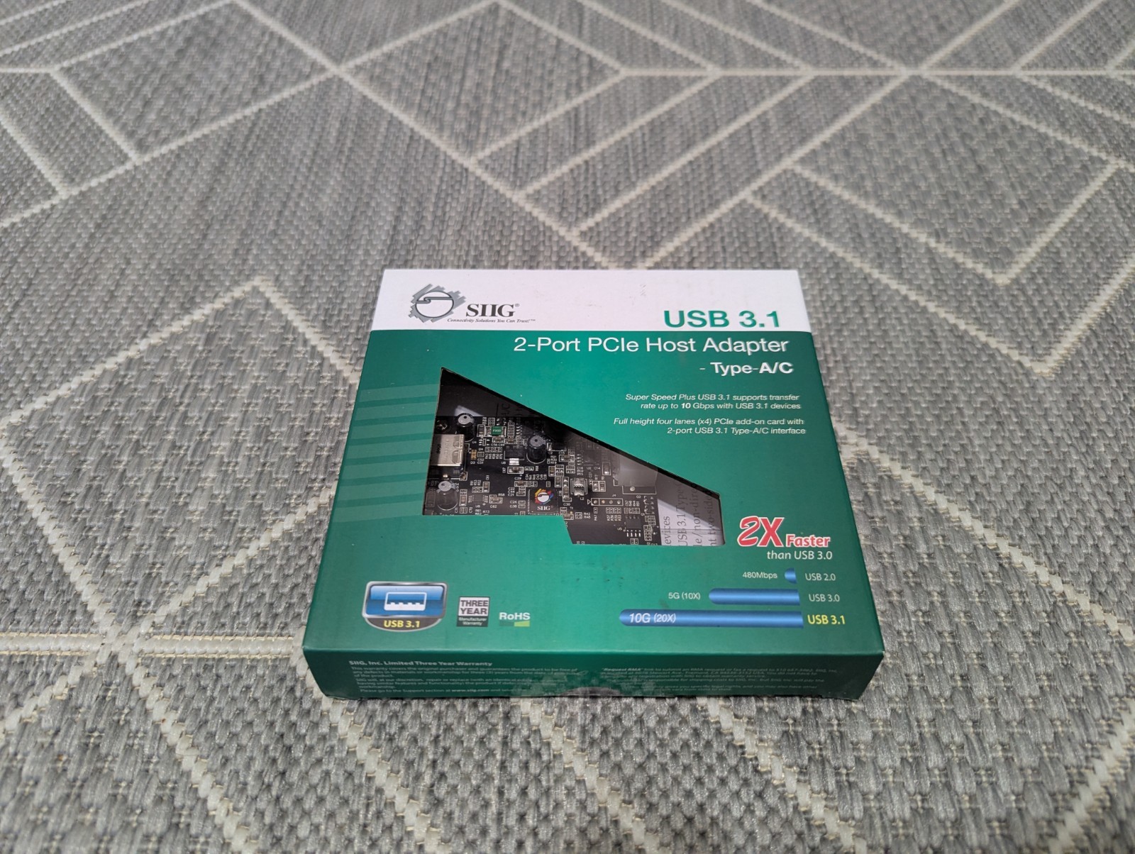 SIIG USB 3.1 2-Port PCIe Expansion Card - 2x USB Type-A/C - JU-P20A12-S1