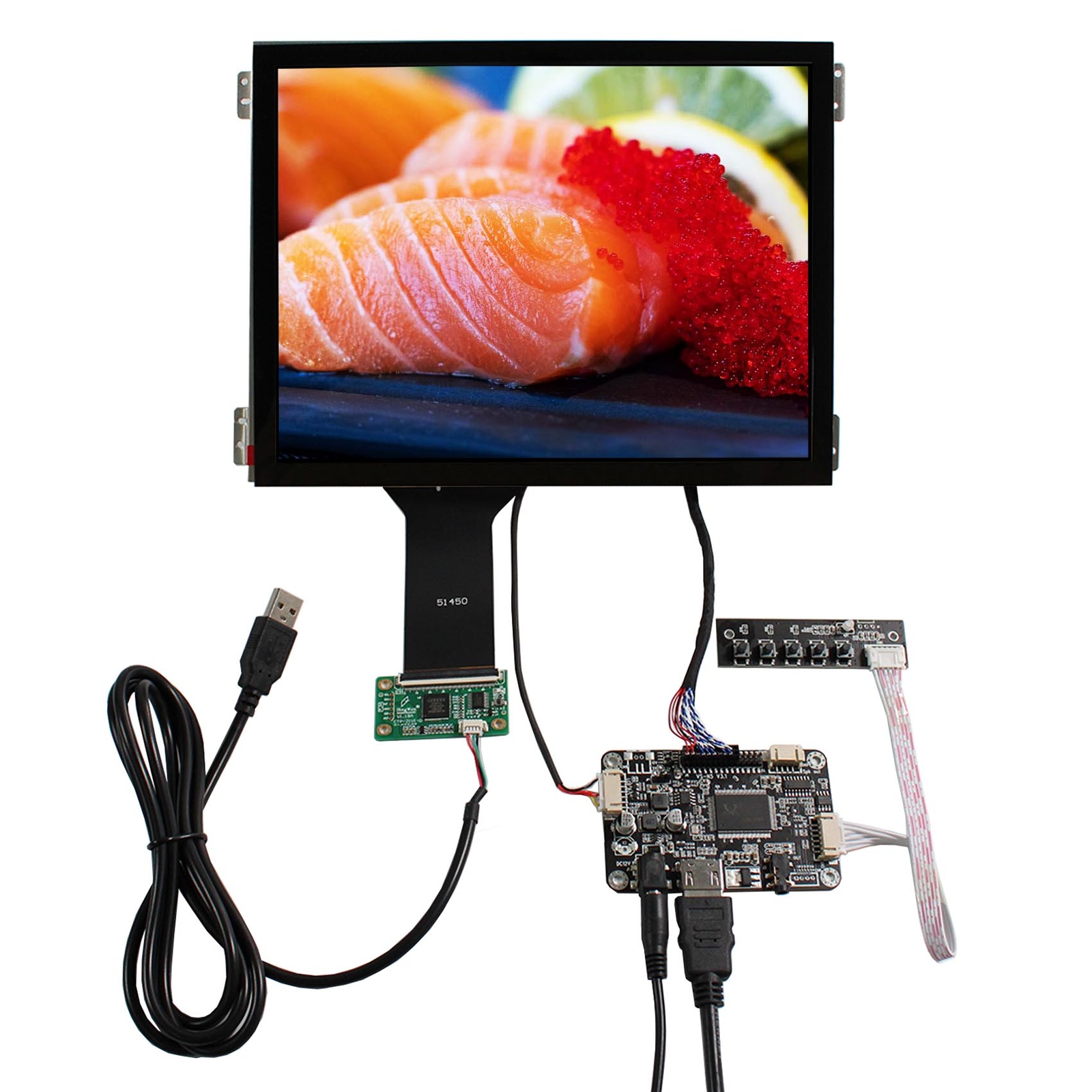 HD LCD Controller Board  10.4 inch 600nit Capacitive Touch LCD replace G104X1