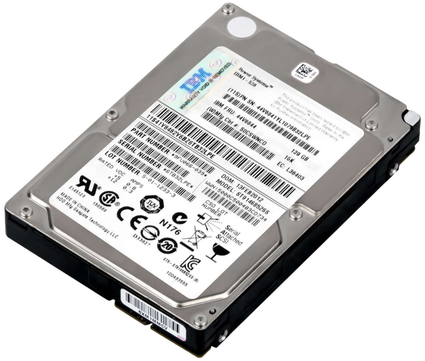 HARD DRIVE IBM 44V6844 44V6841 ST9146852SS 139GB 15K SAS 2.5'' 