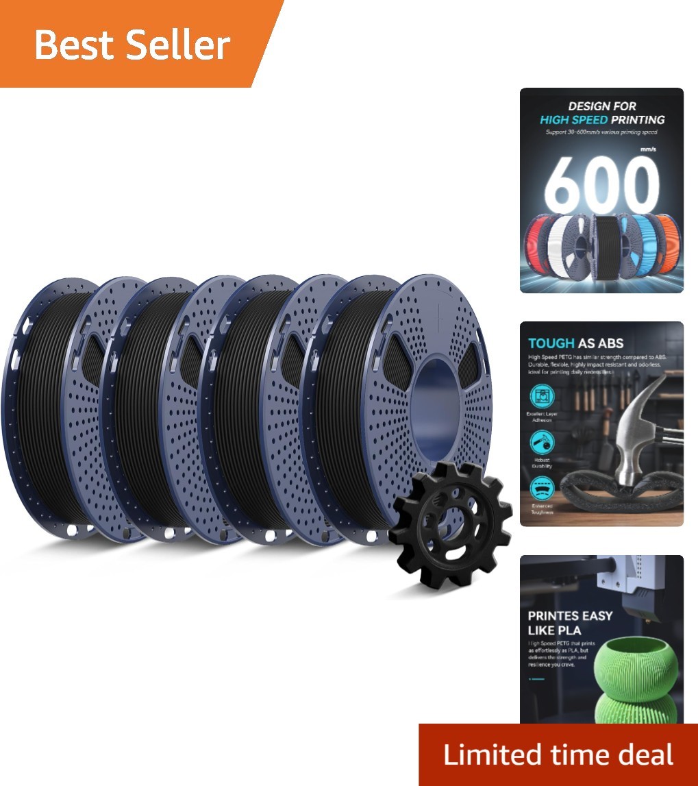 Revolutionary 4-Pack 1kg High-Speed PETG Filament - Ideal for 3D Printing