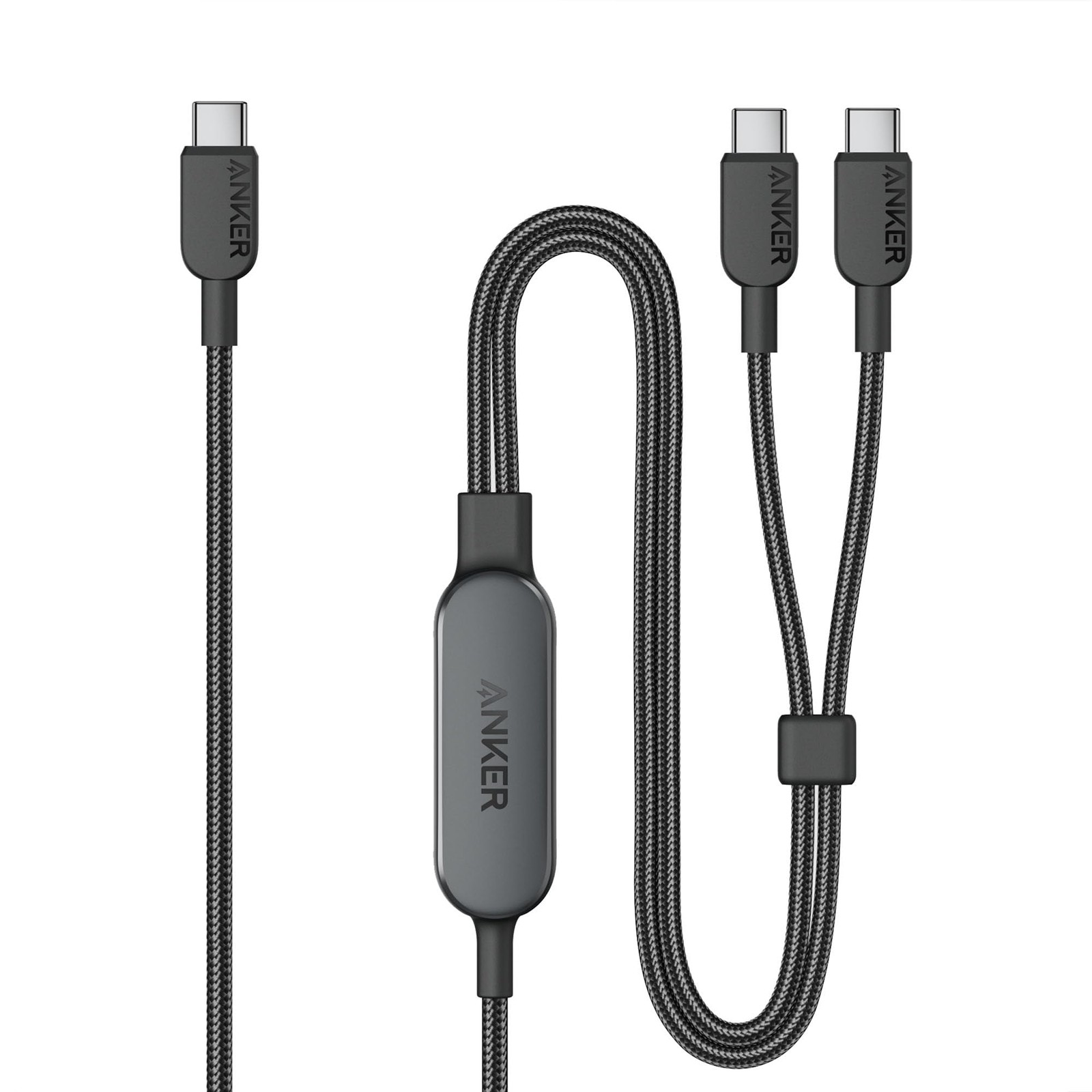 Anker 2-in-1 USB C to C Cable, 140W Max (1-Pack, 6 ft, Black) 6FT, Black