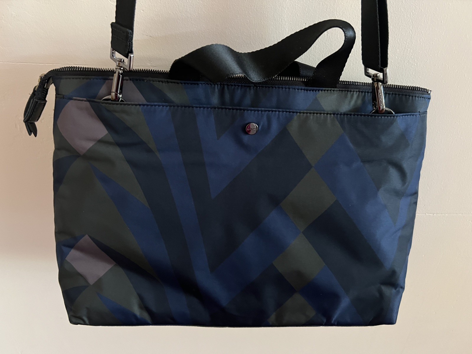 KNOMO London V&A Hanover Slim 13 Laptop Briefcase Blues Nylon Adjustable Strap