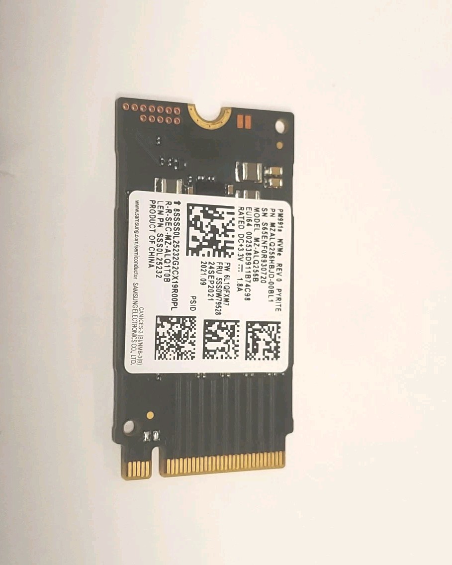 256Gb SSD NVMe Hard Drive with Windows 10 Pro Installed