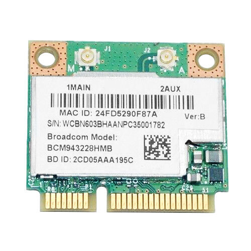Broadcom BCM943228HMB WIFI Wireless N BT Bluetooth 4.0 Half MINI Card 802.11abgn