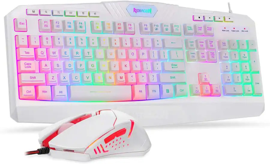 REDRAGON S101W-1 Wired RGB Backlight Gaming Keyboard & Mouse Combo 3200 DPI