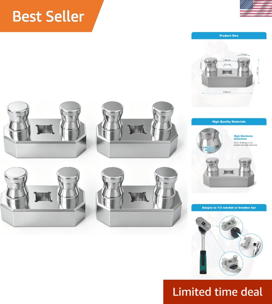 4Pack Cable Bending Tool 1/2 Inch Ratchet Connection